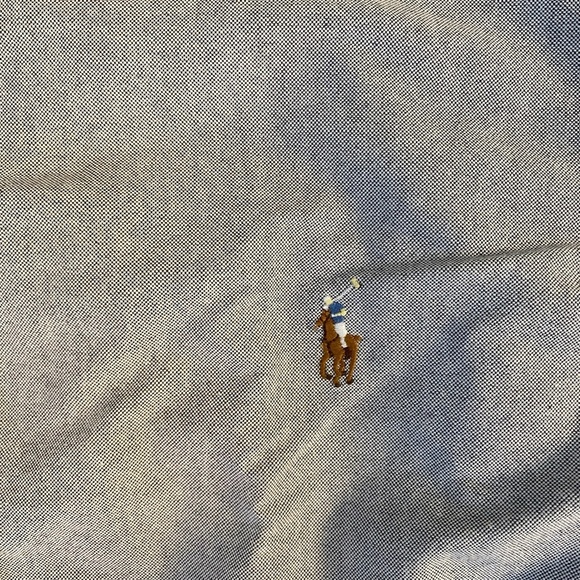 Ralph Lauren Men’s 100% Cotton Long Sleeve Button Down Grey Color Flesh Pony XL - Picture 5 of 10